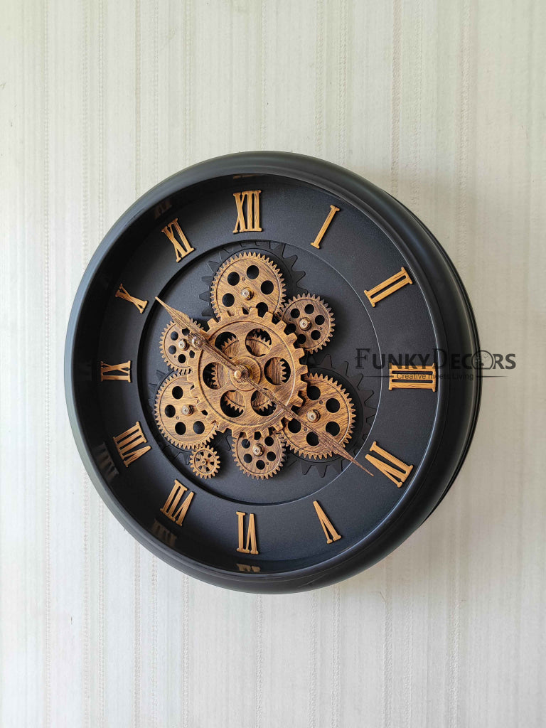 FunkyDecors The Timeless Wheel Of Age Moving Gear Wall Clock Chronograph Working Watch 42 Cm Tall