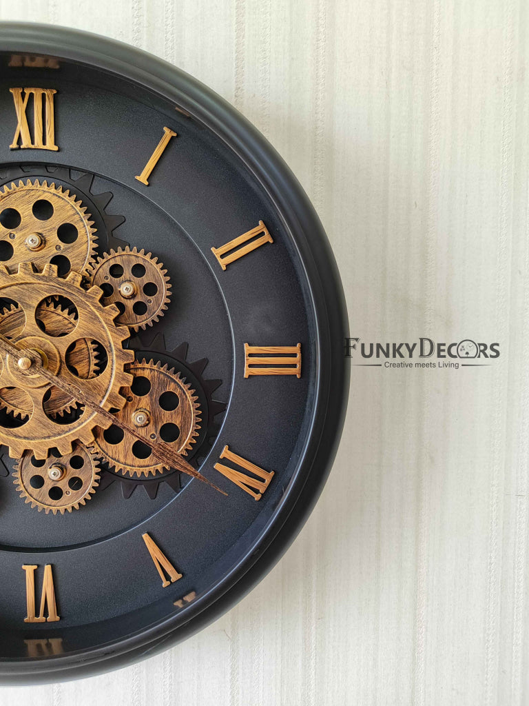 FunkyDecors The Timeless Wheel Of Age Moving Gear Wall Clock Chronograph Working Watch 42 Cm Tall