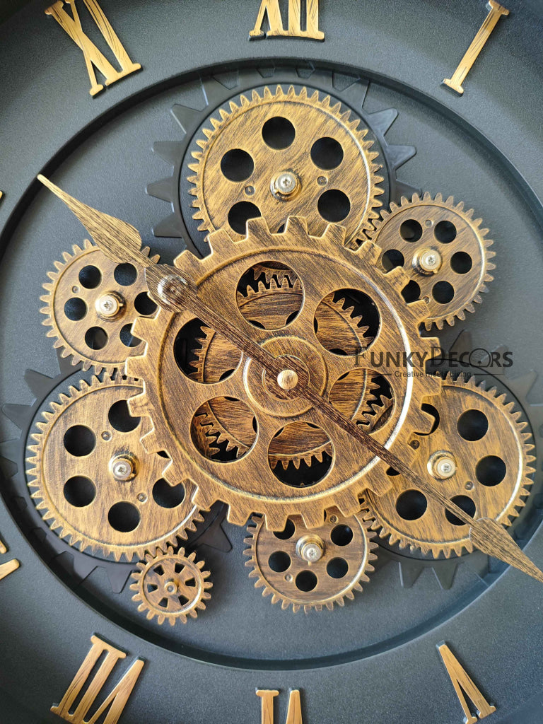 FunkyDecors The Timeless Wheel Of Age Moving Gear Wall Clock Chronograph Working Watch 42 Cm Tall