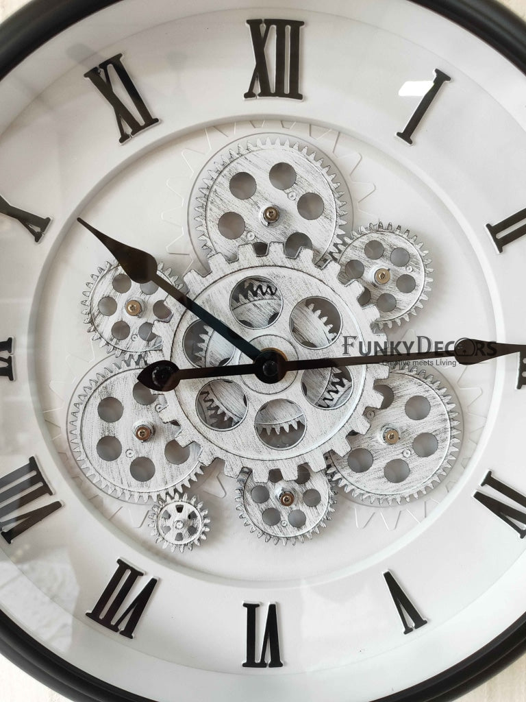 FunkyDecors The Timeless Wheel Of Age Moving Gear Wall Clock Chronograph Working Watch 42 Cm Tall