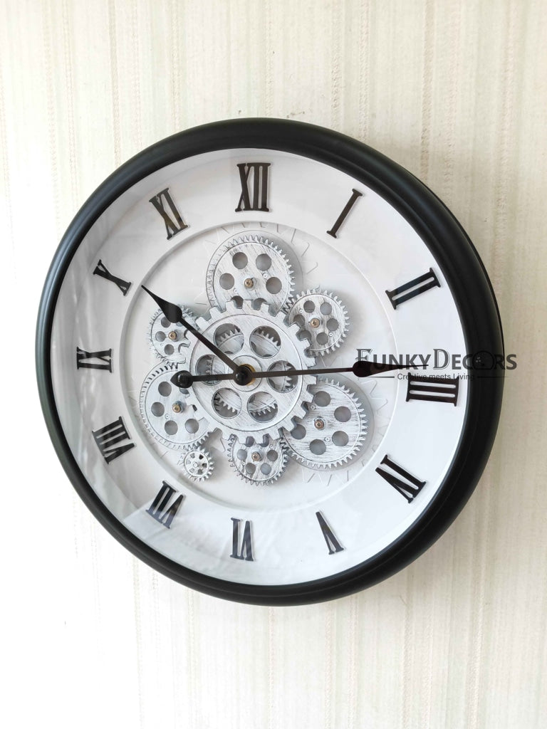 FunkyDecors The Timeless Wheel Of Age Moving Gear Wall Clock Chronograph Working Watch 42 Cm Tall