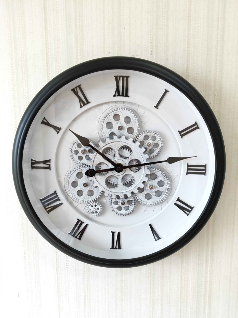 FunkyDecors The Timeless Wheel Of Age Moving Gear Wall Clock Chronograph Working Watch 42 Cm Tall