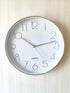 FunkyDecors White Golden Minimal Wall Clock Watch Decor For Home Office And Gifts 30 Cm Tall