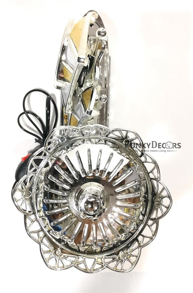 FunkyTradition Yellow Silver Flag Vintage Pirates Ship Table Lamp with Alarm Clock for Christmas, Anniversary, Birthday Gift, Home and Office Decor