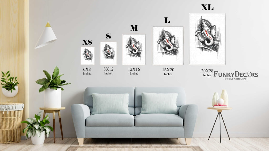Ganesha - Spiritual Art Frame For Wall Decor- Funkydecors Posters Prints &amp; Visual Artwork