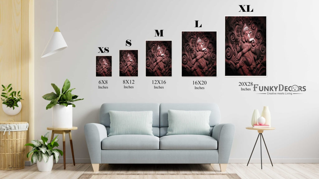 Ganesha - Spiritual Art Frame For Wall Decor- Funkydecors Posters Prints &amp; Visual Artwork
