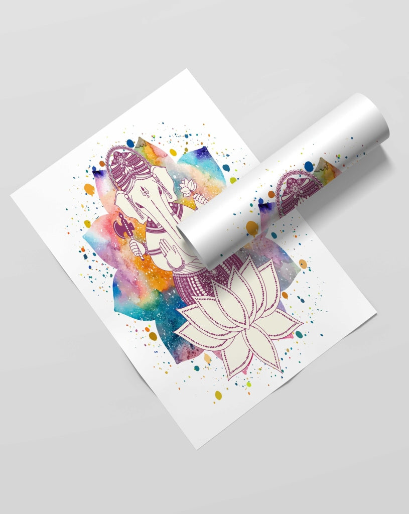 Ganesha - Spiritual Art Frame For Wall Decor- Funkydecors Xs / Roll Posters Prints &amp; Visual Artwork