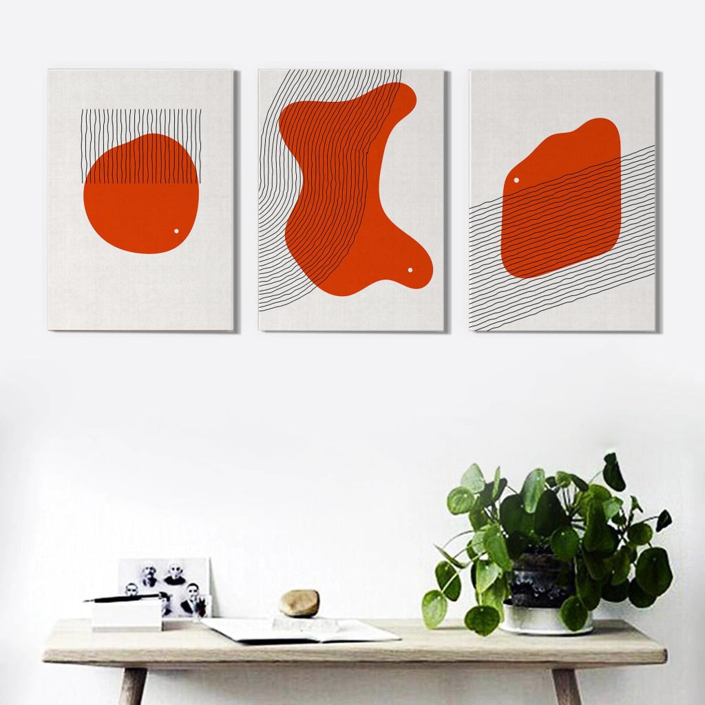 Geometric 3 Panels Art Frame For Wall Decor- Funkydecors Xs / Canvas Posters Prints & Visual Artwork