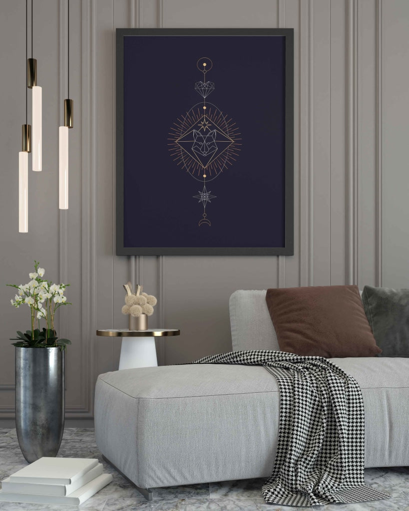 Geometric Astrological Art Frame For Wall Decor- Funkydecors Xs / Black Posters Prints &amp; Visual