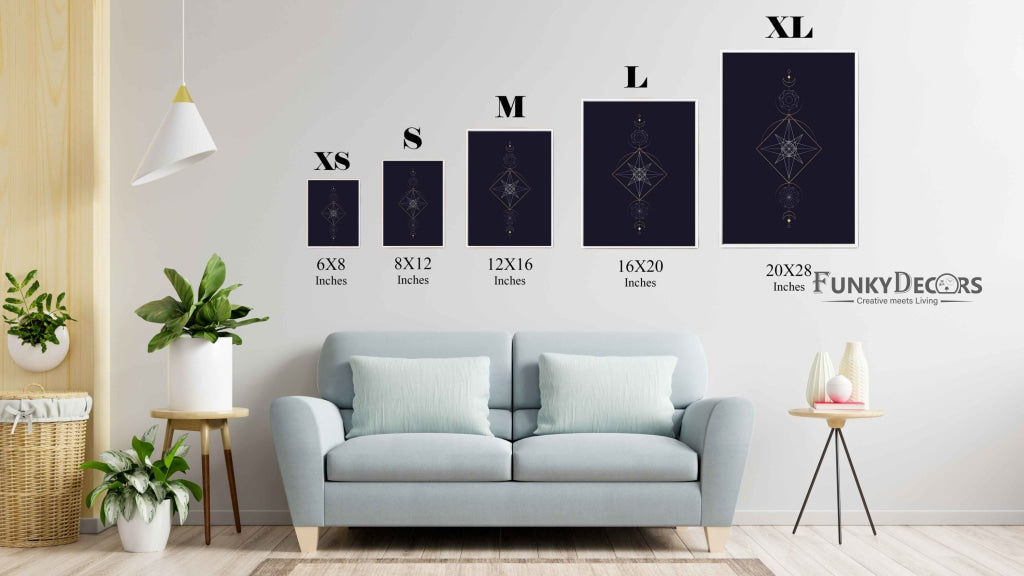 Geometric Astrological Symbols Art Frame For Wall Decor- Funkydecors Posters Prints & Visual Artwork