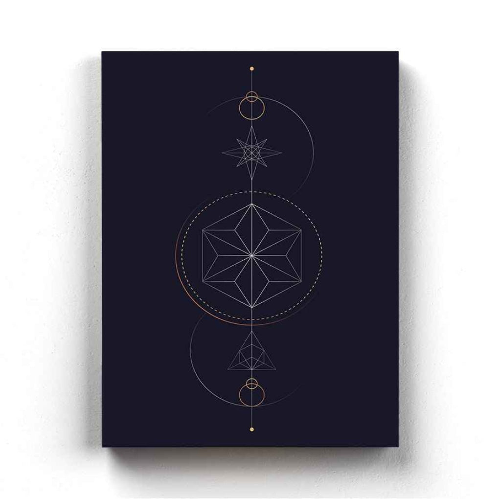 Geometric Astrological Symbols Art Frame For Wall Decor- Funkydecors Xs / Canvas Posters Prints &