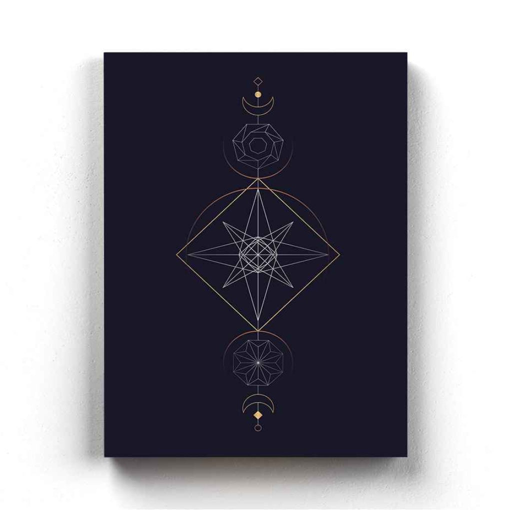 Geometric Astrological Symbols Art Frame For Wall Decor- Funkydecors Xs / Canvas Posters Prints &amp;