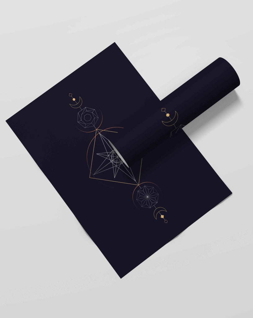 Geometric Astrological Symbols Art Frame For Wall Decor- Funkydecors Xs / Roll Posters Prints &