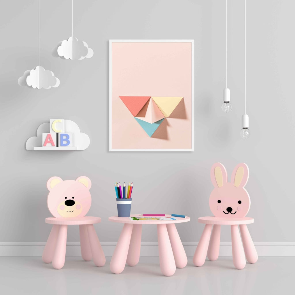 Geometric Conical Paper Art Frame For Wall Decor- Funkydecors Xs / White Posters Prints &amp; Visual