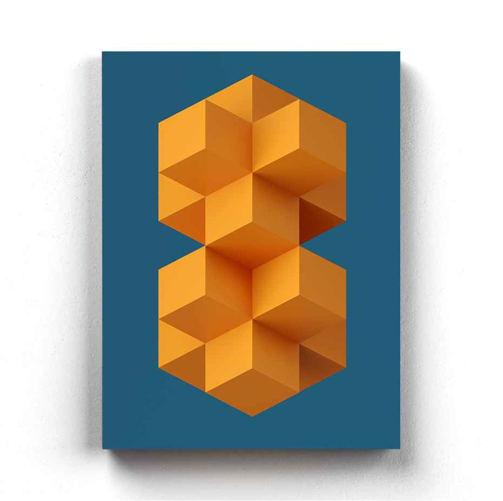 Geometric Cubic Shape Art Frame For Wall Decor- Funkydecors Xs / Canvas Posters Prints & Visual