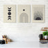 Geometric Moon 3 Panels Art Frame For Wall Decor- Funkydecors Xs / Canvas Posters Prints & Visual