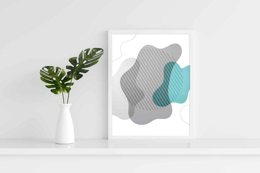 Geometric Overlay Patterns Art Frame For Wall Decor- Funkydecors Xs / White Posters Prints & Visual
