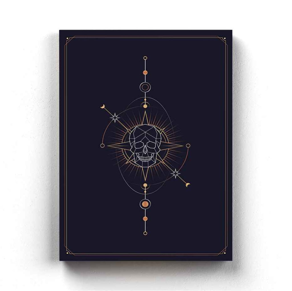 Geometric Skull Astrological Art Frame For Wall Decor- Funkydecors Xs / Canvas Posters Prints &