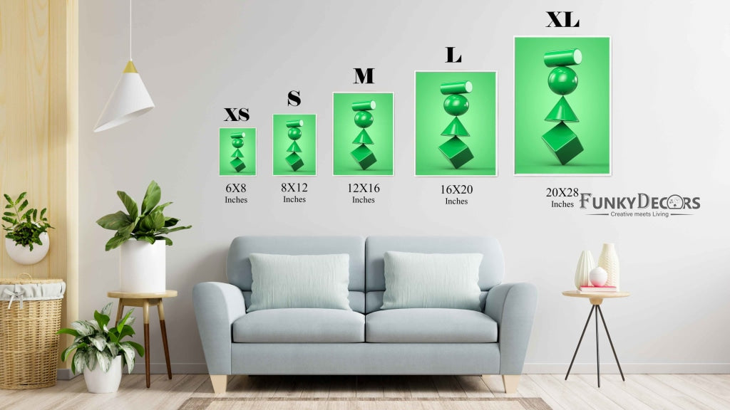 Geometric Solid Shape Art Frame For Wall Decor- Funkydecors Posters Prints & Visual Artwork