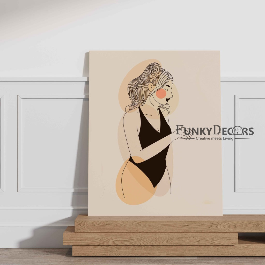Girl In Swimsuit Portrait Art Frame For Wall Decor- Funkydecors Posters Prints & Visual Artwork