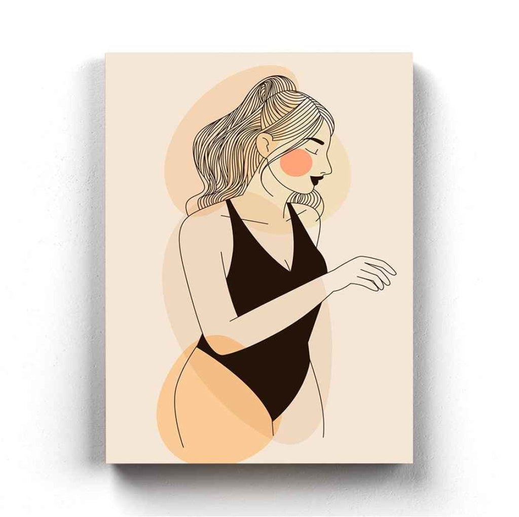 Girl In Swimsuit Portrait Art Frame For Wall Decor- Funkydecors Xs / Canvas Posters Prints & Visual