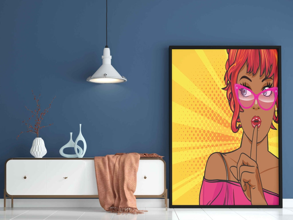 Girl Pop Art Frame For Wall Decor- Funkydecors Xs / Black Posters Prints &amp; Visual Artwork