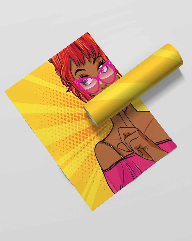 Girl Pop Art Frame For Wall Decor- Funkydecors Xs / Roll Posters Prints &amp; Visual Artwork