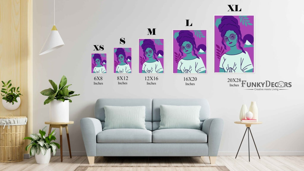 Girl With Glasses Portrait Art Frame For Wall Decor- Funkydecors Posters Prints & Visual Artwork
