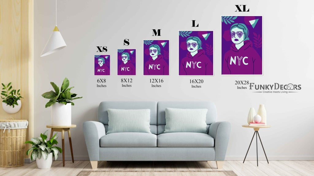 Girl With Glasses Portrait Art Frame For Wall Decor- Funkydecors Posters Prints & Visual Artwork