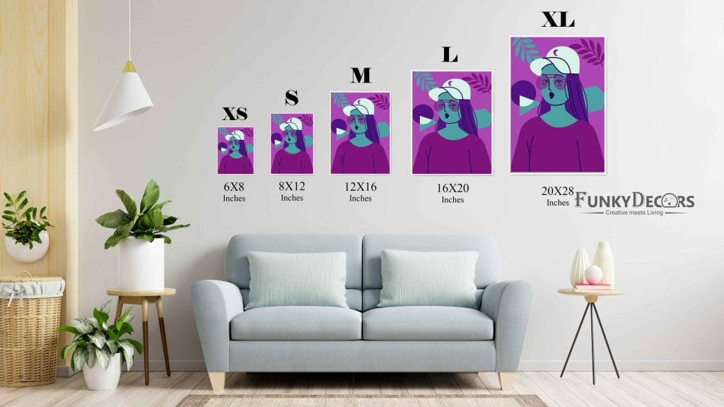 Girl With Glasses Portrait Art Frame For Wall Decor- Funkydecors Posters Prints & Visual Artwork