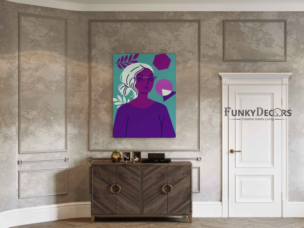 Girl With Glasses Portrait Art Frame For Wall Decor- Funkydecors Posters Prints & Visual Artwork