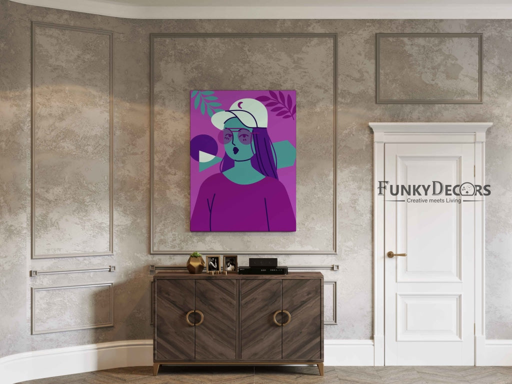 Girl With Glasses Portrait Art Frame For Wall Decor- Funkydecors Posters Prints & Visual Artwork