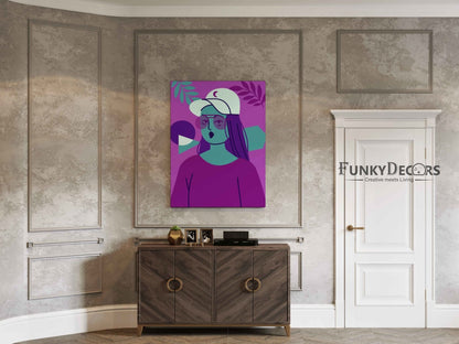 Girl With Glasses Portrait Art Frame For Wall Decor- Funkydecors Posters Prints & Visual Artwork