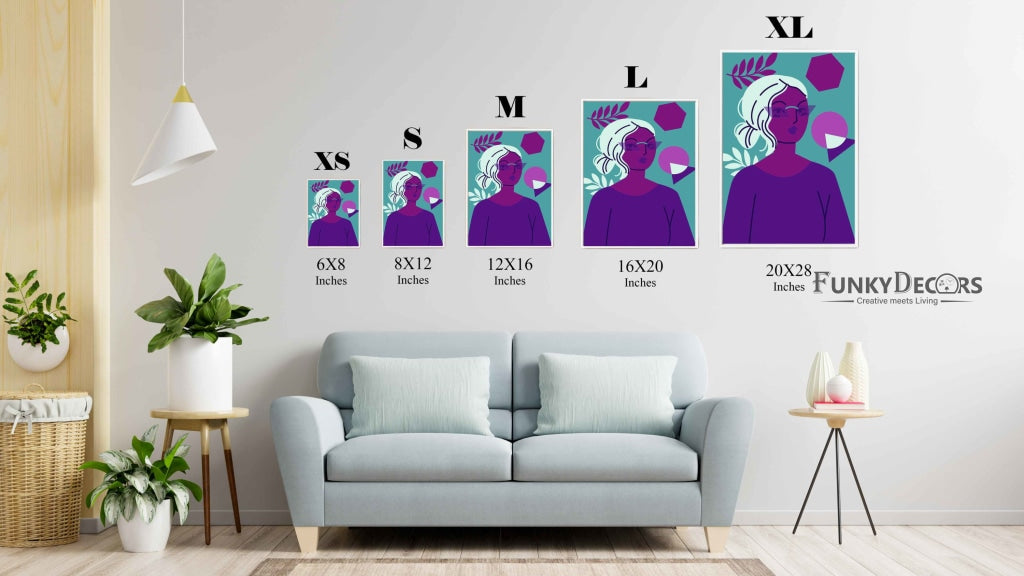 Girl With Glasses Portrait Art Frame For Wall Decor- Funkydecors Posters Prints & Visual Artwork