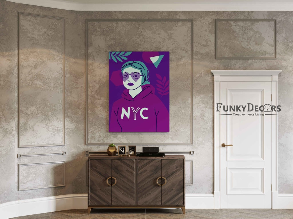 Girl With Glasses Portrait Art Frame For Wall Decor- Funkydecors Posters Prints & Visual Artwork