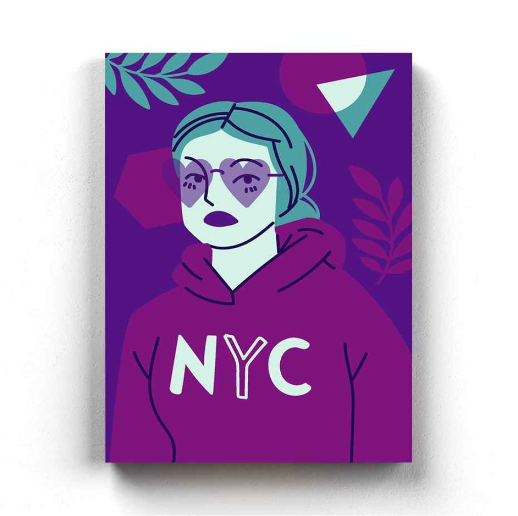 Girl With Glasses Portrait Art Frame For Wall Decor- Funkydecors Xs / Canvas Posters Prints & Visual