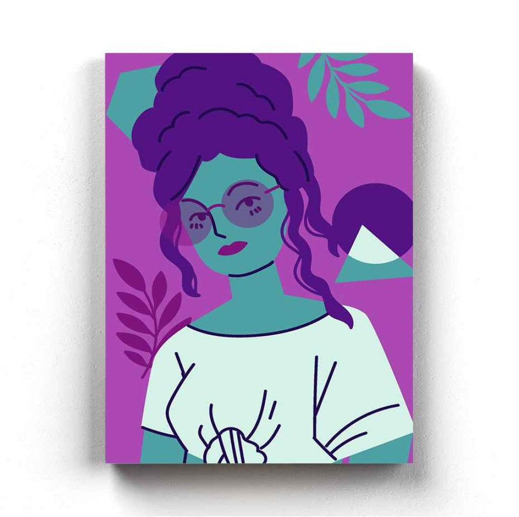 Girl With Glasses Portrait Art Frame For Wall Decor- Funkydecors Xs / Canvas Posters Prints & Visual