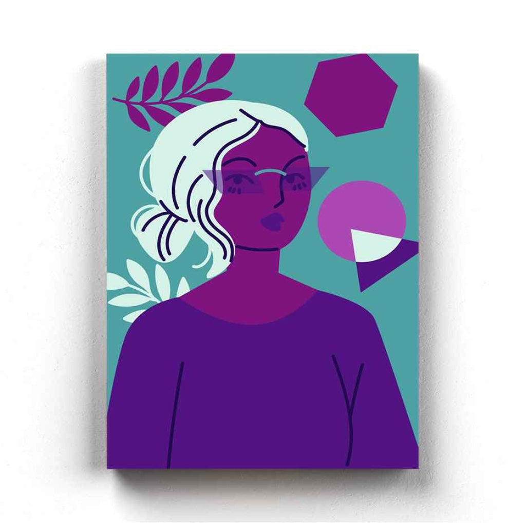Girl With Glasses Portrait Art Frame For Wall Decor- Funkydecors Xs / Canvas Posters Prints & Visual