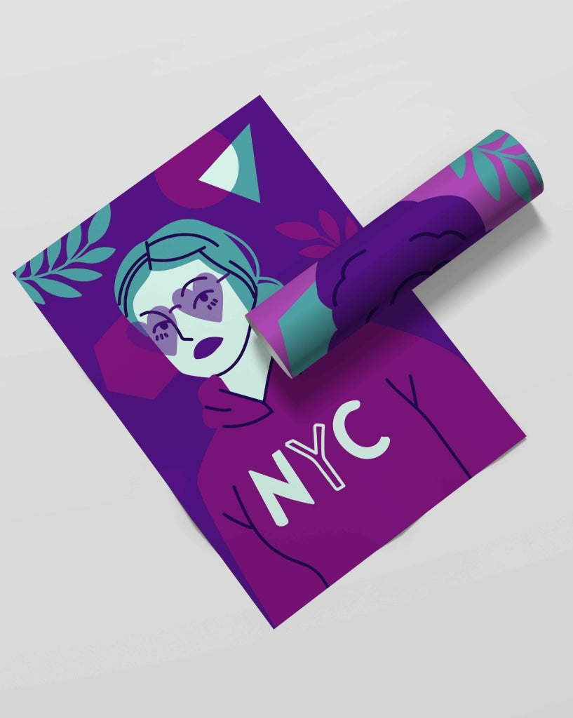 Girl With Glasses Portrait Art Frame For Wall Decor- Funkydecors Xs / Roll Posters Prints & Visual