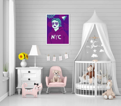 Girl With Glasses Portrait Art Frame For Wall Decor- Funkydecors Xs / White Posters Prints & Visual
