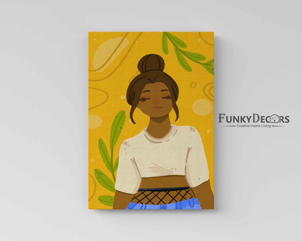 Girl With High Bun Portrait Art Frame For Wall Decor- Funkydecors Posters Prints &amp; Visual Artwork