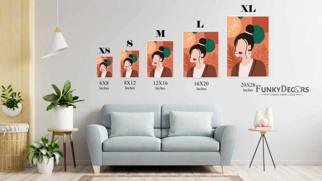 Girl With High Bun Portrait Art Frame For Wall Decor- Funkydecors Posters Prints & Visual Artwork