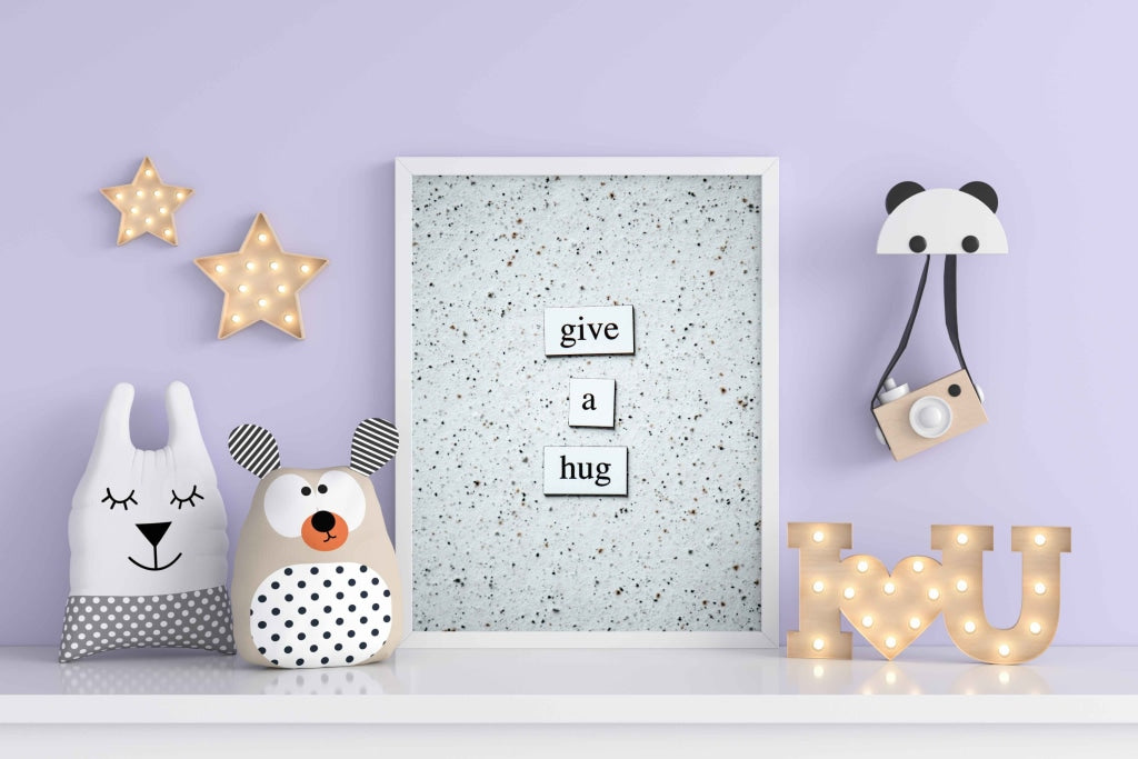 Give A Hug - Quotes Art Frame For Wall Decor- Funkydecors Xs / White Posters Prints & Visual Artwork