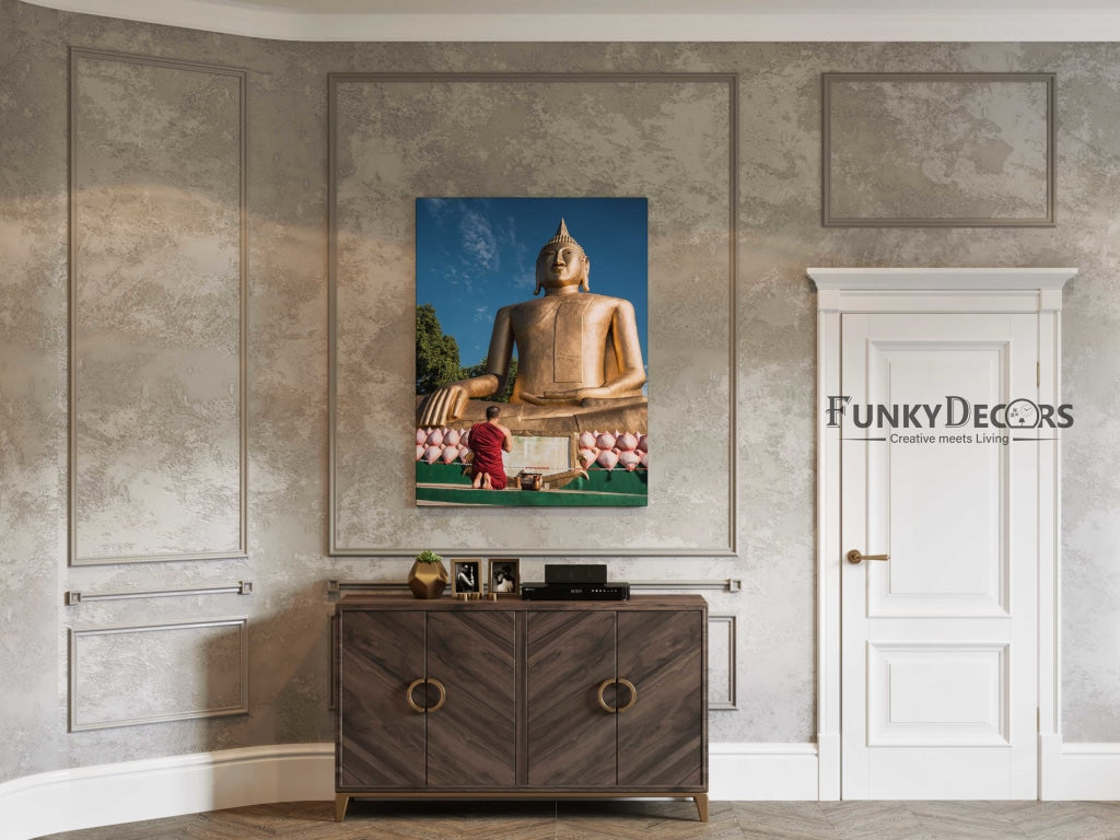 Golden Buddha - Spiritual Art Frame For Wall Decor- Funkydecors Posters Prints & Visual Artwork