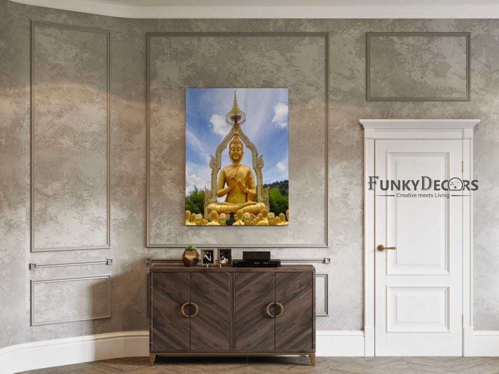 Golden Buddha - Spiritual Art Frame For Wall Decor- Funkydecors Posters Prints &amp; Visual Artwork