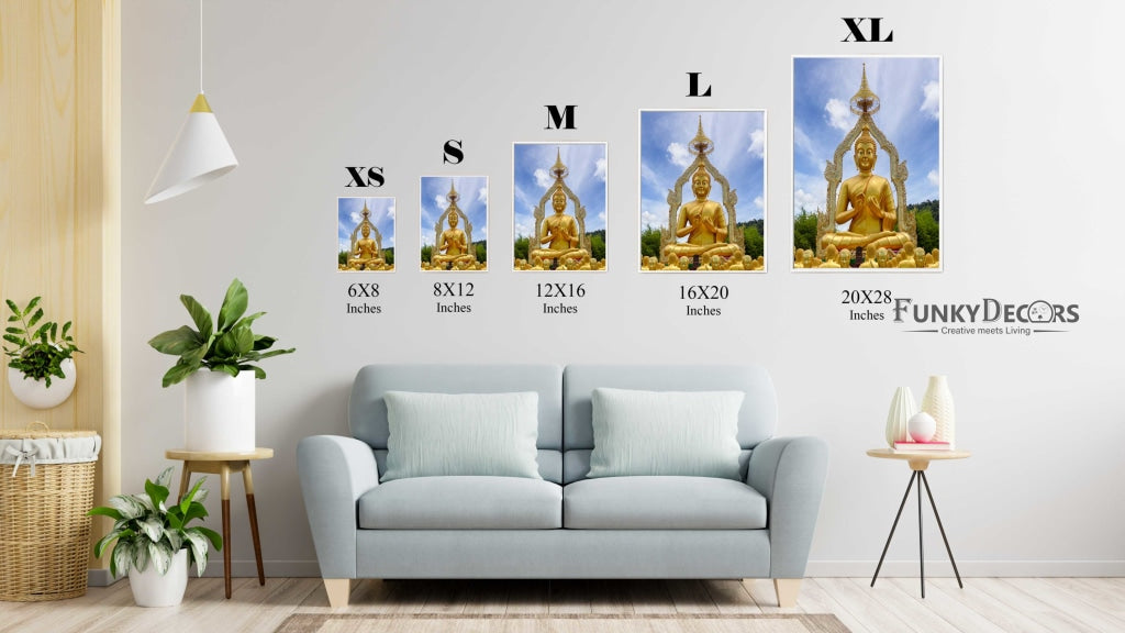 Golden Buddha - Spiritual Art Frame For Wall Decor- Funkydecors Posters Prints & Visual Artwork