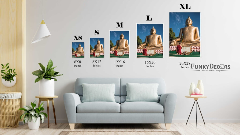 Golden Buddha - Spiritual Art Frame For Wall Decor- Funkydecors Posters Prints &amp; Visual Artwork