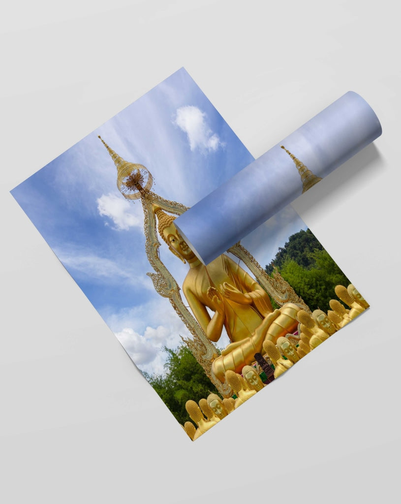 Golden Buddha - Spiritual Art Frame For Wall Decor- Funkydecors Xs / Roll Posters Prints &amp; Visual