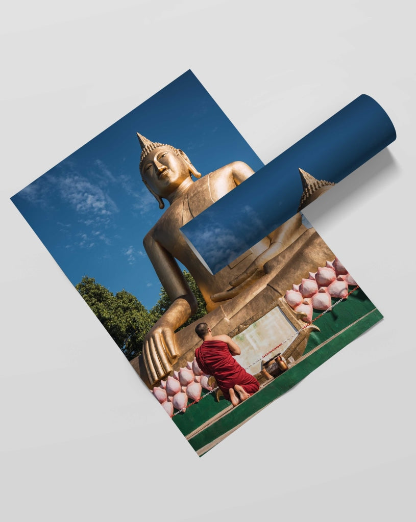 Golden Buddha - Spiritual Art Frame For Wall Decor- Funkydecors Xs / Roll Posters Prints & Visual