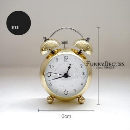 Golden Royal Retro Style Alarm Kids Room Table Clock-Funkydecors Clocks